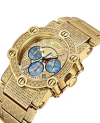 Jbw Men's Luxury Phantom 18k Gold-plated Stainless Steel Bracelet Watch, 42mm