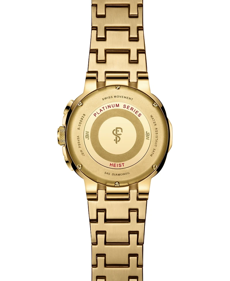 Jbw Men's Heist Platinum Series 18k Gold-plated Stainless Steel Watch, 47.5mm