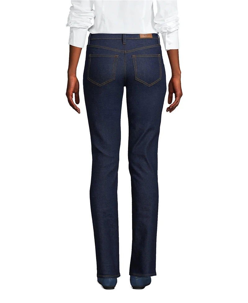 Lands' End Women's Tall Recover Mid Rise Straight Leg Blue Jeans