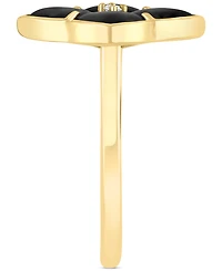 Effy Onyx & Diamond Accent Flower Ring in 14k Gold