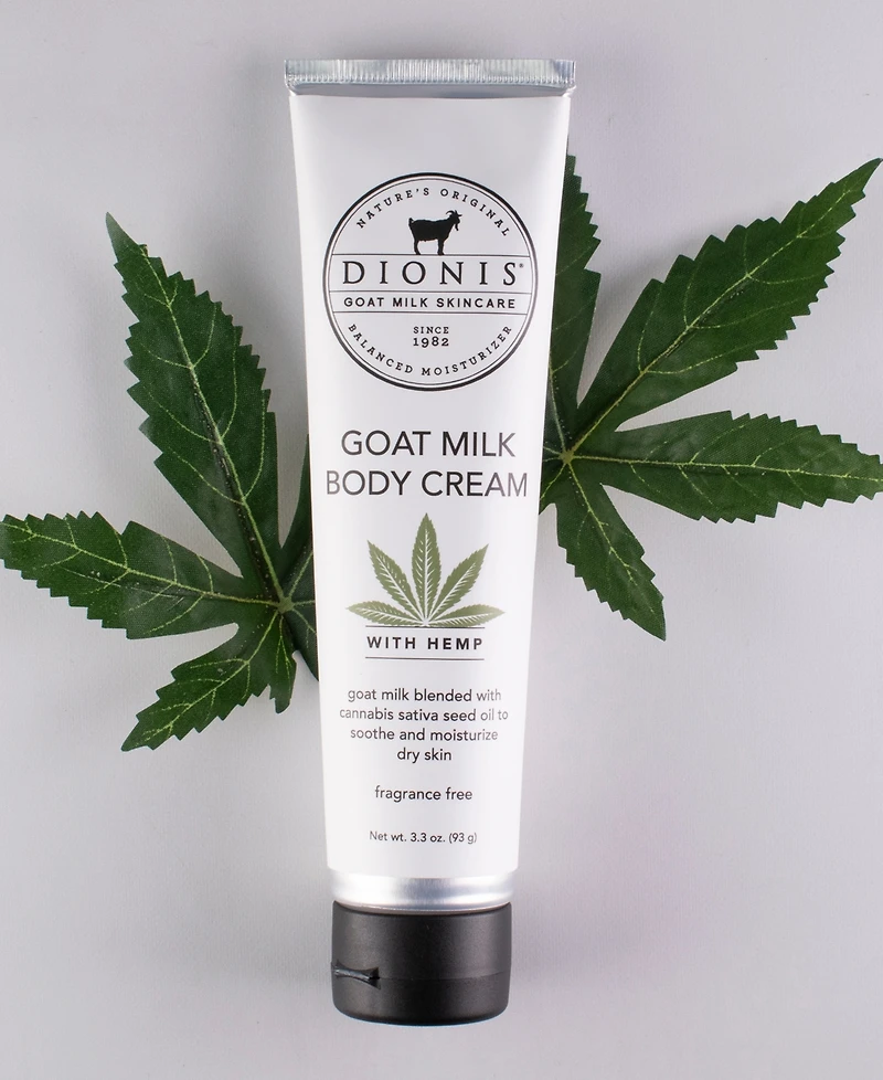 Dionis Goat Milk Body Cream with Hemp, 3.3 oz.