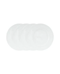 Fitz and Floyd Everyday Whiteware Beaded Salad Plate 4 Piece Set