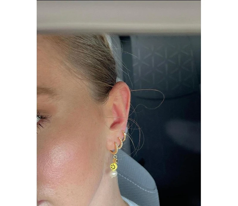 Joey Baby 18K Gold Plated Freshwater Pearls with Smilie Face - HaHa Earrings For Women