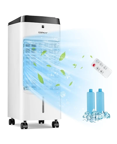 4-in-1 Evaporative Air Cooler w/ Fan & Humidifier Remote Control Ice Packs
