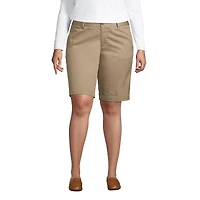 Lands' End Women's Plus Plain Front Blend Chino Shorts