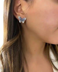 Le Vian Denim Ombre (1-3/4 ct. t.w.) & White Sapphire (1/2 ct. t.w.) Butterfly Stud Earrings in 14k White Gold