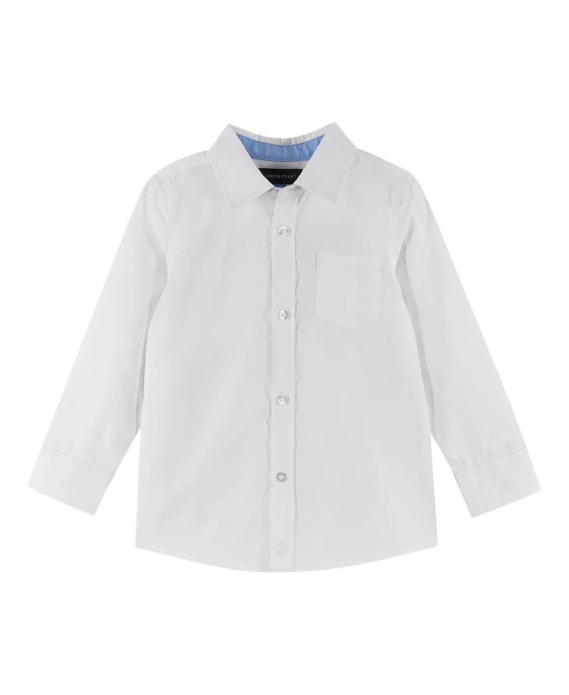 Andy & Evan Toddler Boys Toddler/Child White Poplin Button-down Shirt