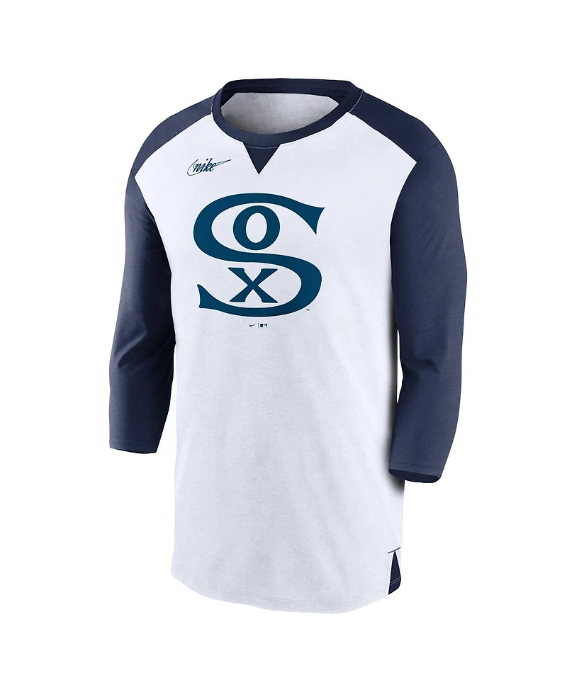 Men's Nike White, Navy Chicago White Sox Rewind 3/4-Sleeve T-shirt