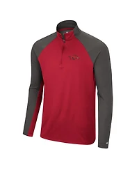 Men's Colosseum Cardinal, Charcoal Arkansas Razorbacks Two Yutes Raglan Quarter-Zip Windshirt