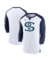 Men's Nike White, Navy Chicago White Sox Rewind 3/4-Sleeve T-shirt