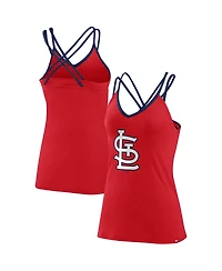 Women's Fanatics Red St. Louis Cardinals Barrel It Up Cross Back V-Neck Tank Top