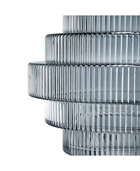Ab Home Ribbed Geometric Glass Vase, 9.1" L x 9.1" W x 9.8" H