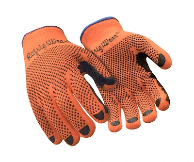 RefrigiWear Men's Midweight Dot Grip Gloves - Insulated Knit Work Gloves with Pvc Grip, Sold by the Dozen