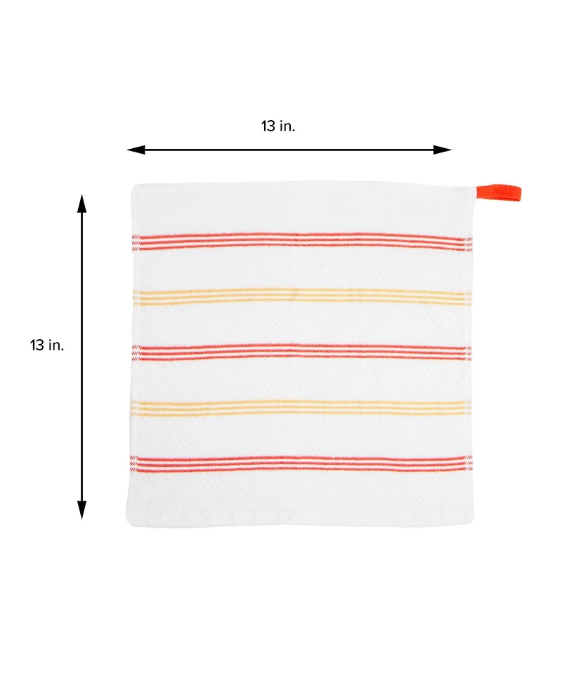 Sloppy Chef Premier Cotton Dishcloths (12 Pack), Striped Pattern, 100% Cotton, 13x13 Absorbent Kitchen Cleaning Dish Towels