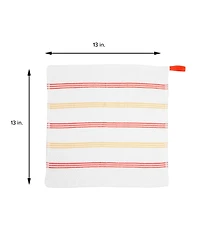 Sloppy Chef Premier Cotton Dishcloths (12 Pack), Striped Pattern, 100% Cotton, 13x13 Absorbent Kitchen Cleaning Dish Towels