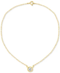 Forever Grown Diamonds Lab-Created Diamond Bezel Soltiare 18" Pendant Necklace (1/5 ct. t.w.) in 14k Gold-Plated Sterling Silver