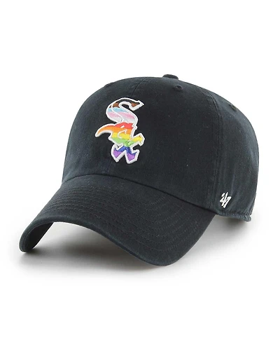 Men's '47 Brand Black Chicago White Sox Team Pride Clean Up Adjustable Hat