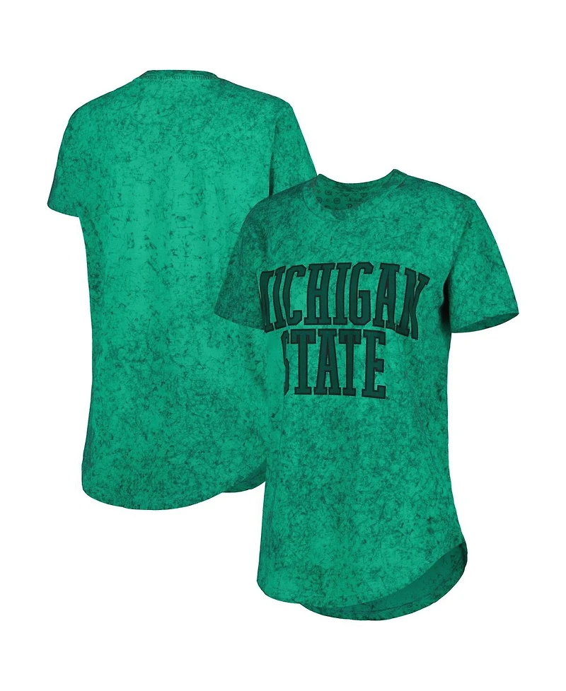 Women's Pressbox Green Michigan State Spartans Southlawn Sun-Washed T-shirt