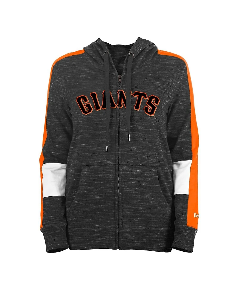Women's New Era Black San Francisco Giants Colorblock Full-Zip Hoodie