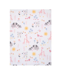 Lambs & Ivy Jazzy Jungle White Fleece Safari Animals Soft Baby Blanket