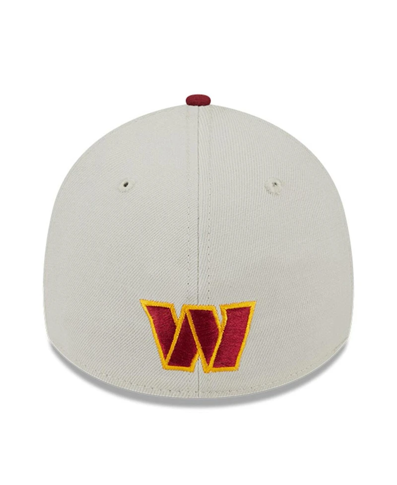 Men's New Era Stone, Burgundy Washington Commanders 2023 Nfl Draft 39THIRTY Flex Hat