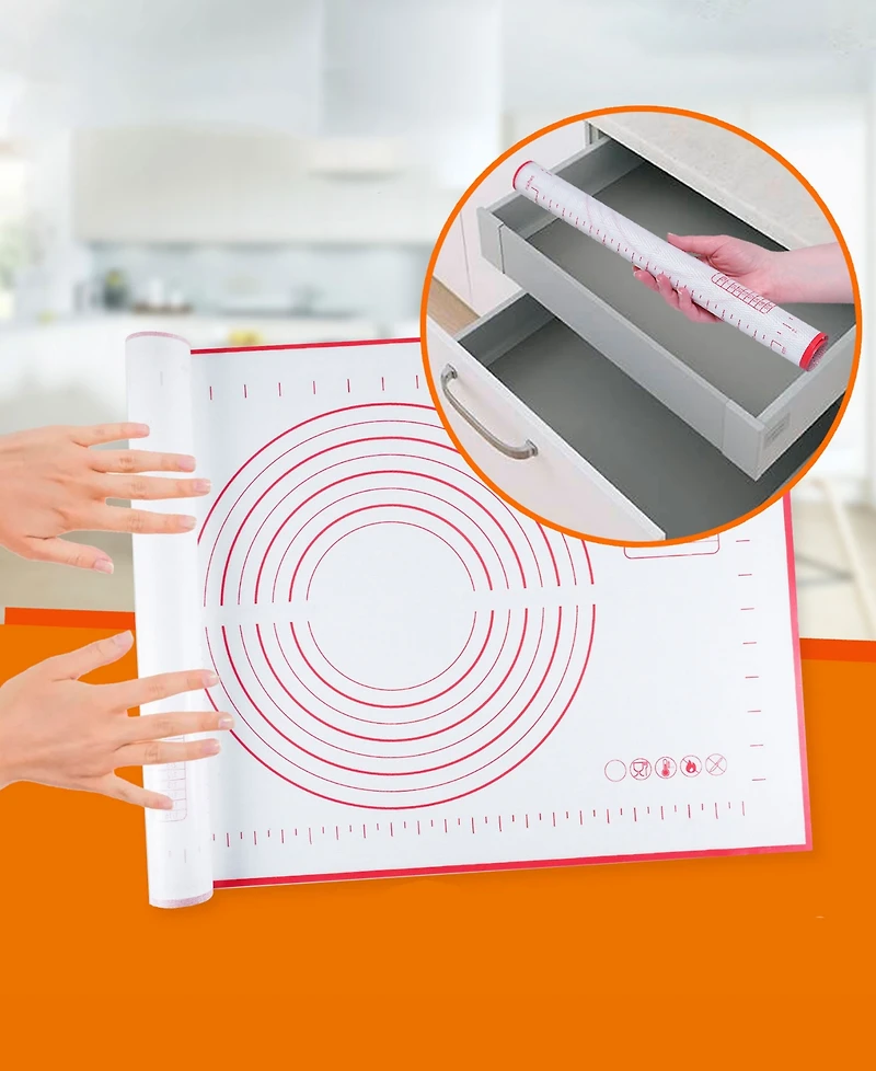 Cheer Collection 2 Pack Dough Pastry Baking Mat, 16" x 24"