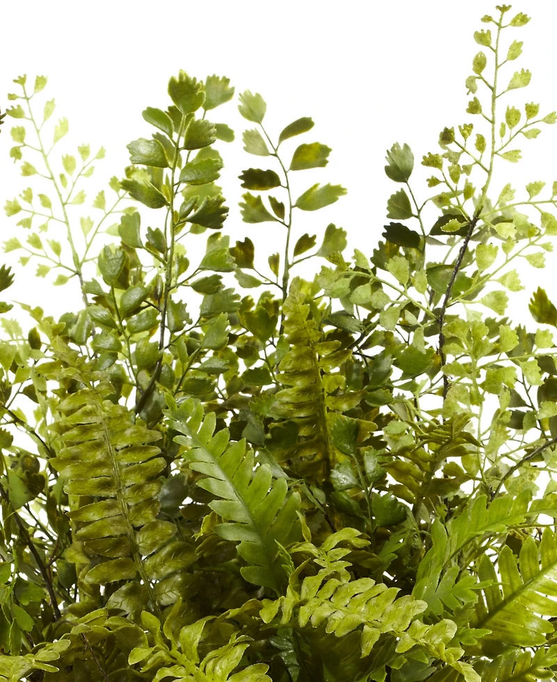 Nearly Natural Mixed Fern with Twig & Moss Basket