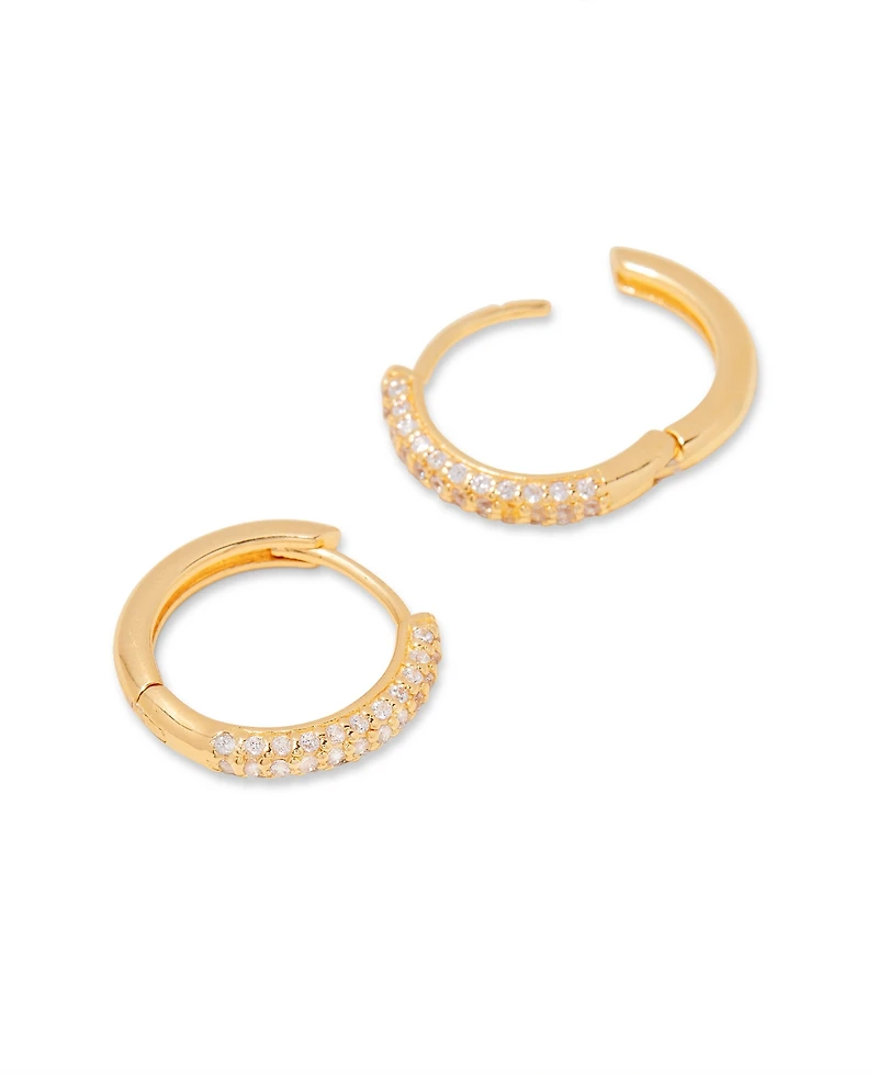 brook & york Crystal 14K Gold-Plated Vermeil Cecile Hoops