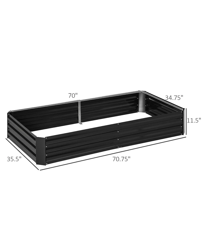 Outsunny Raised Garden Bed, Galvanized Elevated Planter Box with 2 Customizable Trellis Tomato Cages, Reinforced Rods, Elevated & Metal for Climbing V