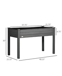 Outsunny 48" Raised Garden Bed Elevated Wooden Planter Box with Holes,