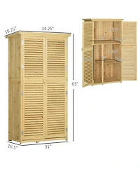 Outsunny 5' x 3' Wooden Garden Storage Shed with Asphalt
