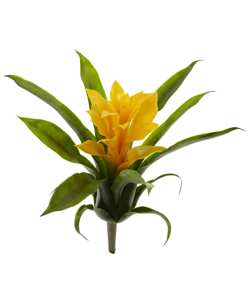 Nearly Natural 6-Pc. 11" Yellow Bromeliad Artificial Flower Stem Set