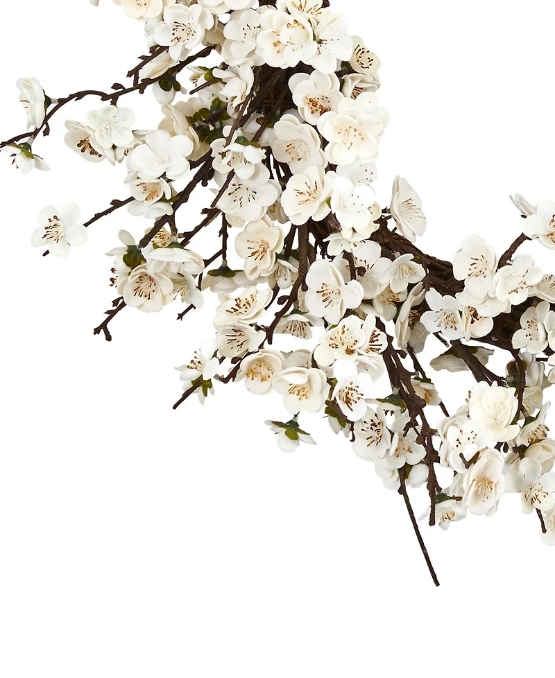 Nearly Natural 24" Plum Blossom Wreath