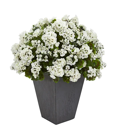 Nearly Natural Geranium Artificial Plant in Slate Plater Uv Resistant