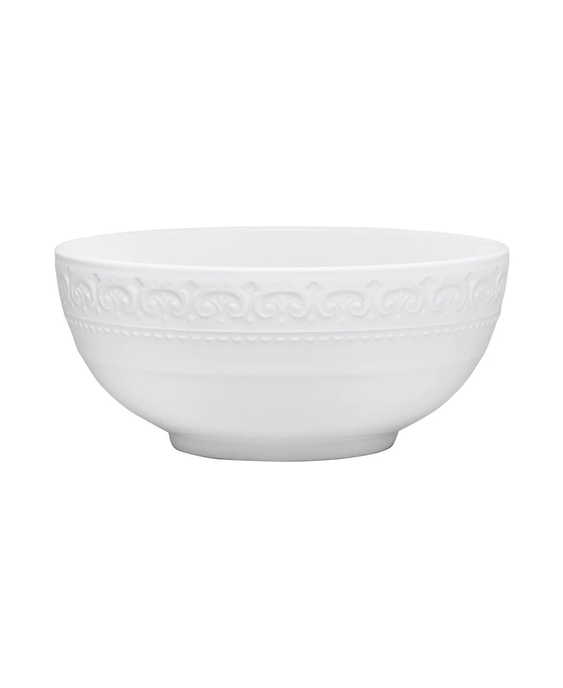 Mikasa Embossed Crown Bone China 18 Piece Dinnerware Set, Service for 6