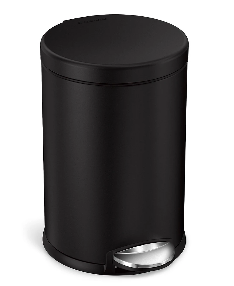 simplehuman 4.5 Liter Round Step Bathroom Trash Can with Soft-Close Lid