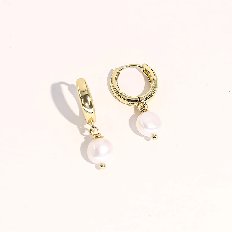 Joey Baby 18K Gold Plated Freshwater Pearls - Pete Earrings For Women