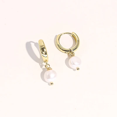 Joey Baby 18K Gold Plated Freshwater Pearls - Pete Earrings For Women