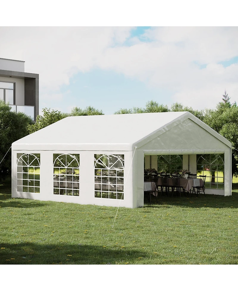 Outsunny 20' x Heavy-duty Large Wedding Tent with Sidewalls,