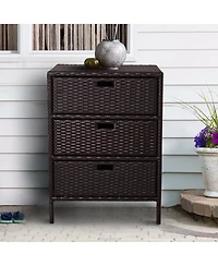 Outsunny Patio Wicker Pool Cabinet