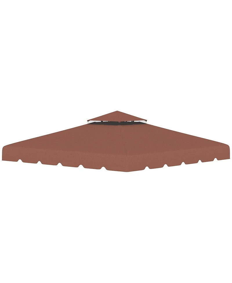 Outsunny 10' x 10' Double Roof Gazebo Replacement Canopy Top Cover