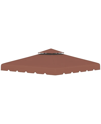 Outsunny 10' x 10' Double Roof Gazebo Replacement Canopy Top Cover