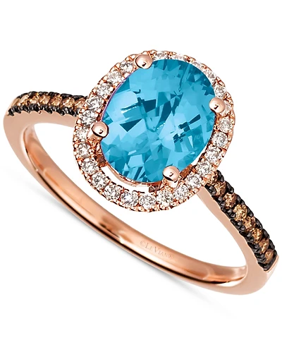 Le Vian Amethyst (1-3/8 ct. t.w.) & Diamond (1/4 t.w) Ring 14k Rose Gold (Also Citrine, Deep Sea Blue Topaz, Green Quartz, Peridot, Opal S