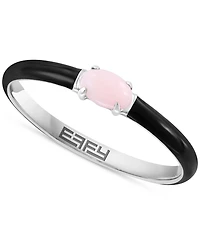 Effy Pink Opal (1/6 ct. t.w.) & Enamel Ring in Sterling Silver (Also available in Amethyst, Garnet, Citrine and Blue Topaz)