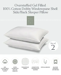 Ella Jayne 100% Cotton Dobby-Box Shell Firm Density Side/Back Sleeper Down Alternative -Pack Pillow