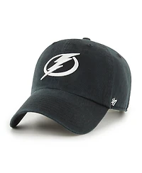 Men's '47 Brand Black Tampa Bay Lightning Clean Up Adjustable Hat
