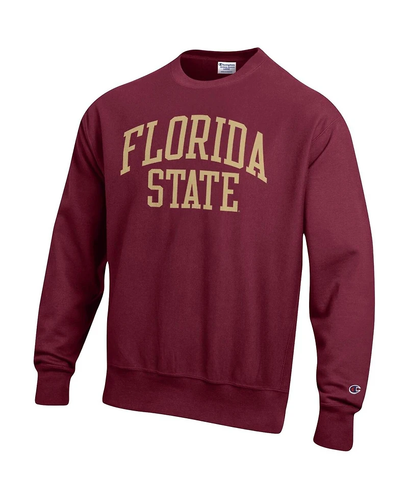 Men's Champion Garnet Florida State Seminoles Arch Reverse Weave Pullover Sweatshirt