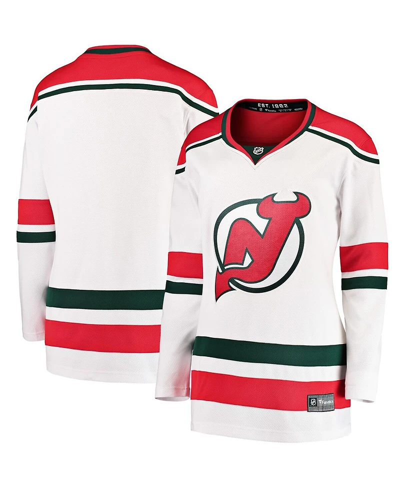 Women's Fanatics White New Jersey Devils 2022/23 Heritage Premier Breakaway Jersey