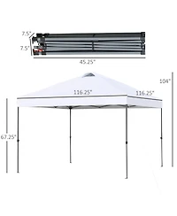 Outsunny 9.7' x 9.7' Pop Up Canopy Tent, Gazebo w/ Carry Bag, Dark