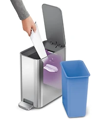 simple human 5 Liter Slim Bathroom Trash Can with Liner Pocket